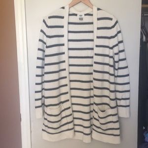 Navy and cream cardigan